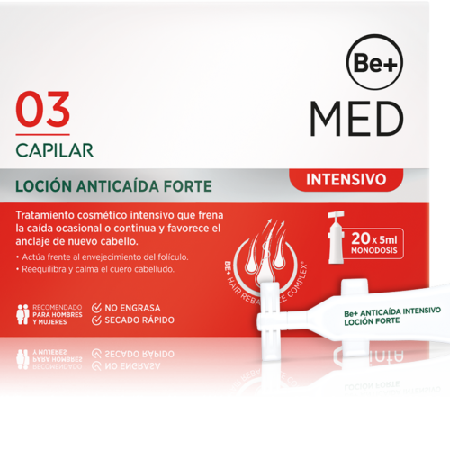 184237 Be+ MED Capilar Anticaída Intensivo Loción Forte. 20 dosis