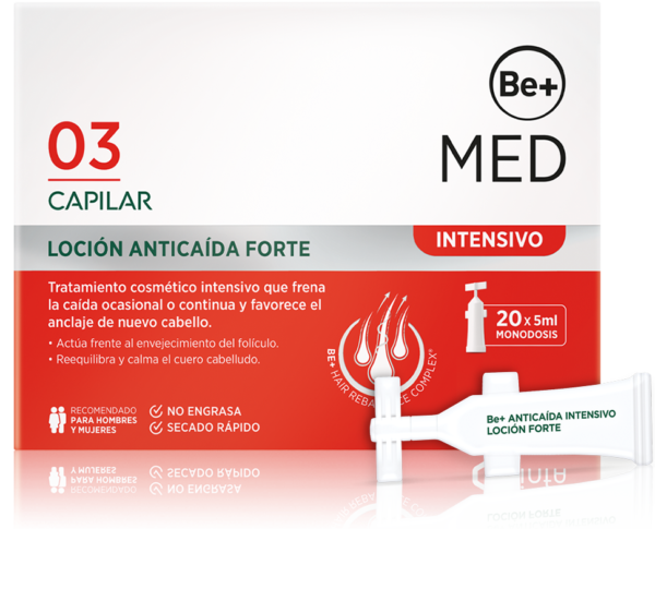 184237 Be+ MED Capilar Anticaída Intensivo Loción Forte. 20 dosis