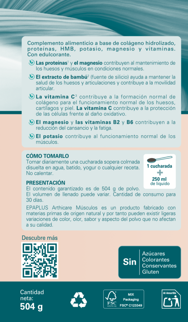 EPAPLUS Arthicare Músculos. Sabor vainilla