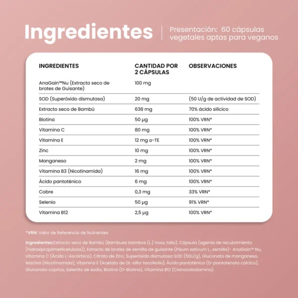 NATURADIKA Vitaminas para el pelo y las uñas B·Beauty Complex 60 CAPS