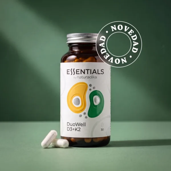 NATURADIKA Suplemento de Vitamina D3 con Vitamina K2 MenaQ7® DuoWell D3+K2 30 caps