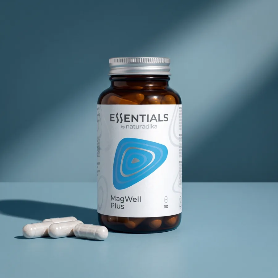NATURADIKA Triple magnesio: Bisglicinato (Glicinato), Malato y Citrato MagWell Plus 60 caps
