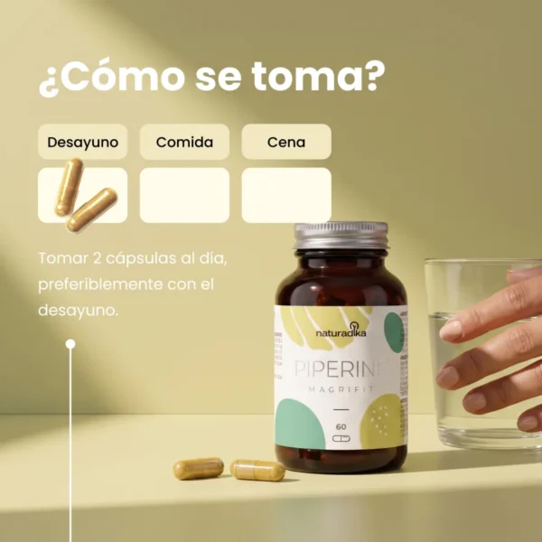 NATURADIKA Suplementopara el Control de Peso y Abdomen Plano Magrifit Piperine 60 caps