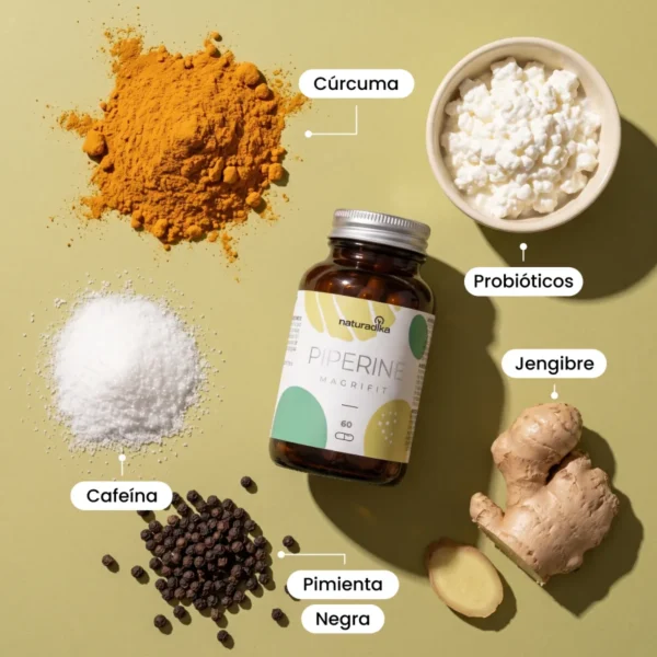 NATURADIKA Suplementopara el Control de Peso y Abdomen Plano Magrifit Piperine 60 caps