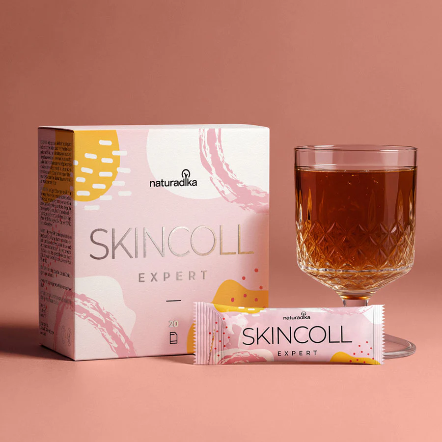 NATURADIKA Colágeno Hidrolizado para la Piel con Ácido Hialurónico Skincoll Expert 20 sobres