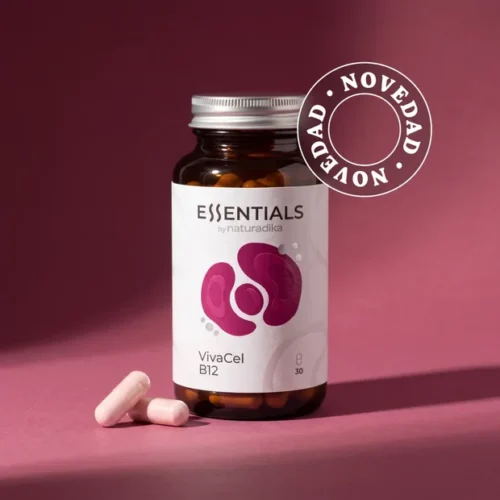 NATURADIKA Vitamina B12 Metilcobalamina liposomal con Folato activo Quatrefolic® VivaCel B12 30 caps